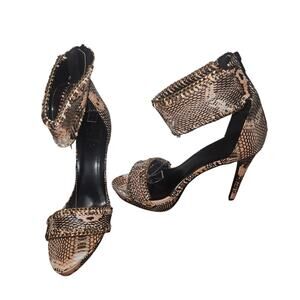 Charlotte Russe NIB Open Toe Ankle Strap Faux Snakeskin Cadence Stilettos, 10